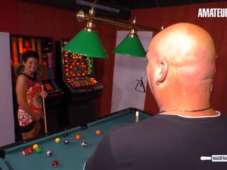Nasty Old Woman Meggy Deep Licked & Fucked On The 8 Ball Pool Table - AMATEUR EURO