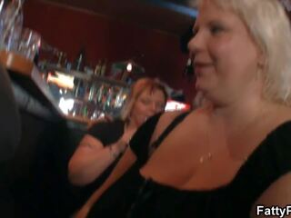 Superb bbw party in the bar